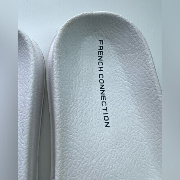 French Connection Slide Sandals by Aso Design faux leather logo sliders size 8. - Picture 3 of 4